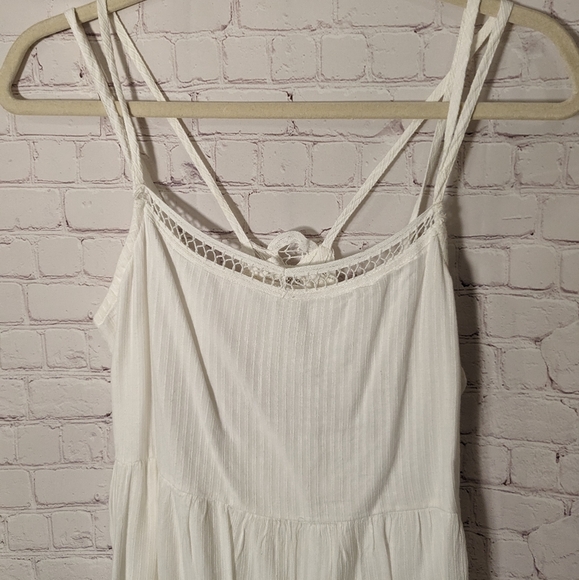 Abercrombie & Fitch LaceTrim Sheer Back Viscose-Cotton White Dress Small EuC - Picture 4 of 15